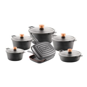 سرویس ۱۲ پارچه بایو گرانیت طوسی مدل وینکس کد ۴۳۱۱